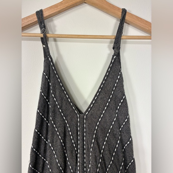 World Market Harem Jumpsuit L/XL Wide Leg Striped Embroidered Boho Festival - Picture 3 of 11